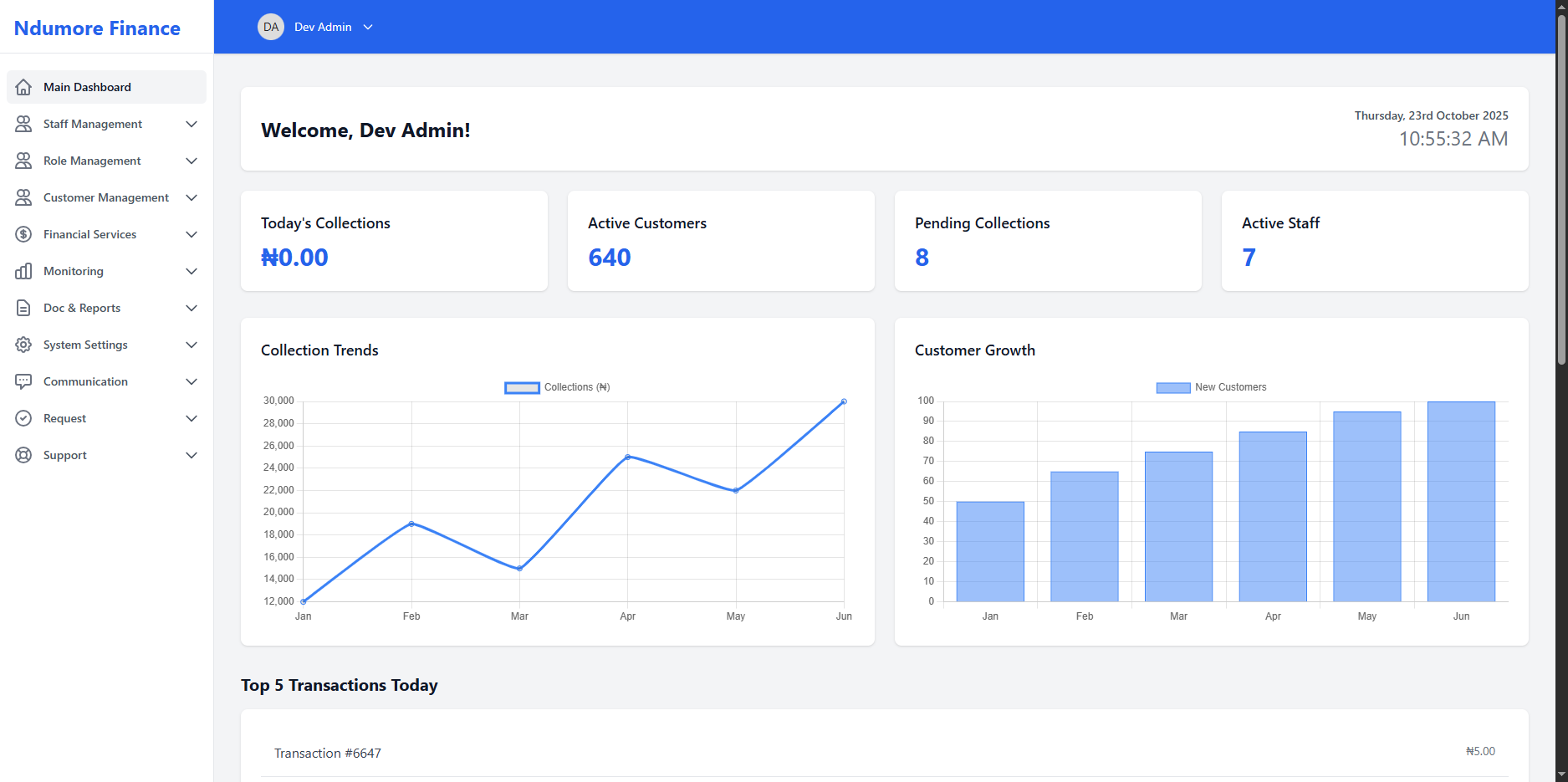 Finance Management System screenshot